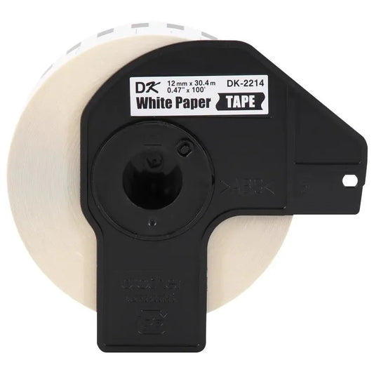 0.47 in x 100 ft (12 mm x 30.4 m) Black on White Continuous Length Paper Tape