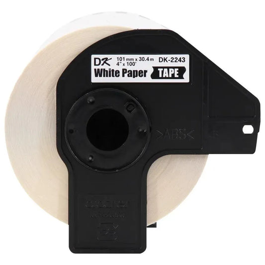 4 in x 100 ft (101 mm x 30.4 m) Black on White Continuous Length Paper Tape