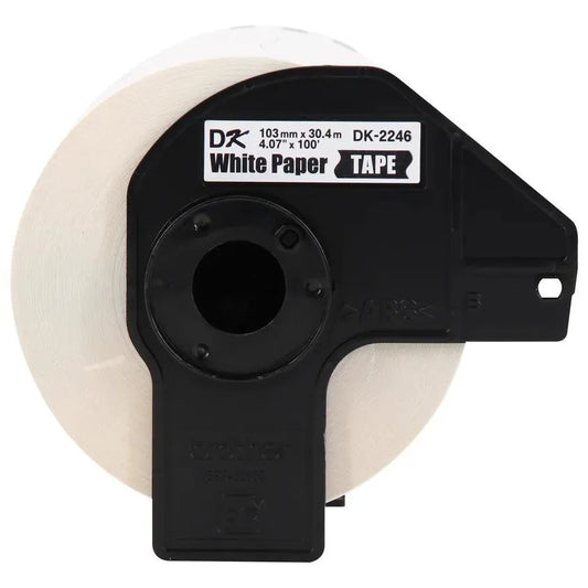 4.07 in x 100 ft (103 mm x 30.4 m) Black on White Continuous Length Paper Tape