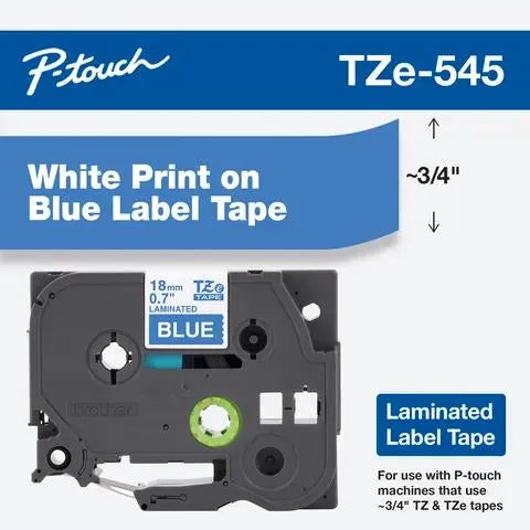 ~3/4" White Print on Blue label tape