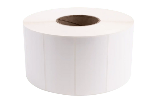 Synthetic (Polyester) Matte Label (for Wax / Resin or Resin Ribbon), 4" x 2", White, Gap, 3" Core, 8" OD, 3,290 Labels/Roll, 4 Rolls/Case