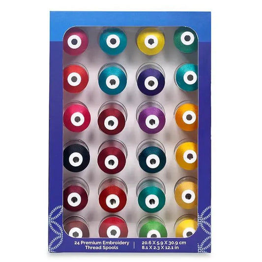 Brother ETPJEWEL24 Jewel Tones Embroidery Thread Set (24 Pieces)