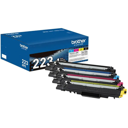 Brother Genuine TN2234PK Standard-Yield 4 Pack (C/M/Y/BK) Toner Cartridges