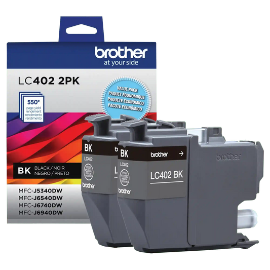 Brother Genuine LC4022PKS Standard-yield 2 Pack Black Ink Cartridges