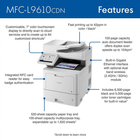 Brother MFC-L9610CDN Enterprise Color Laser All-in-One Printer
