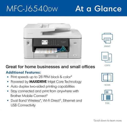 Brother MFC-J6540DW Business Color Inkjet All-in-One Printer