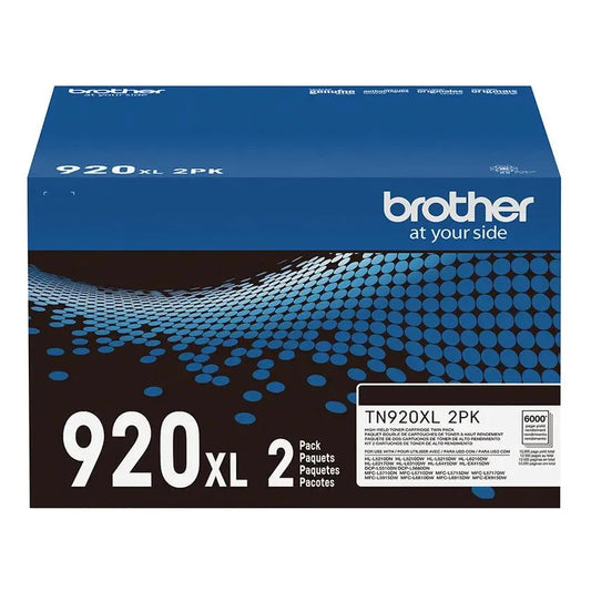 Brother Genuine TN920XL2PK High Yield Black Toner Twin Pack