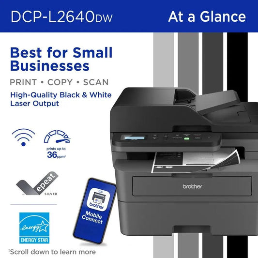 Brother DCP-L2640DW Wireless Compact Monochrome Laser Multi-Function Printer