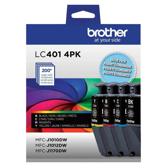 Brother Genuine LC4014PKS Standard Yield 4 Pack Color Ink Cartridges