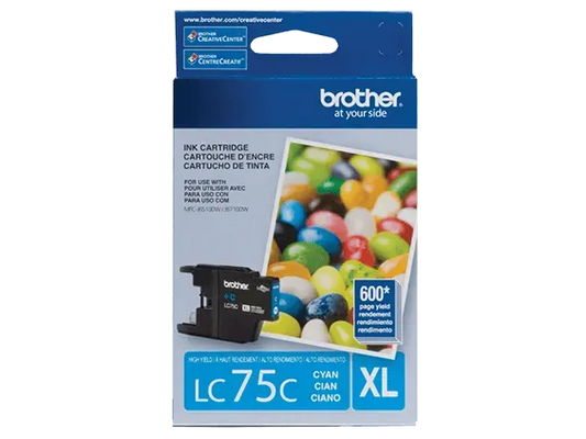 Brother Genuine LC75CS High-yield Cyan Ink Cartridge