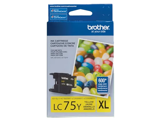 Brother Genuine LC75YS High-yield Yellow Ink Cartridge