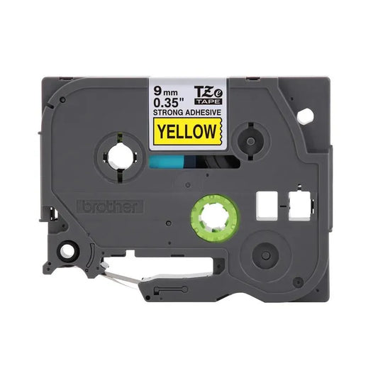 TZeS621 P-touch Black Print on Yellow Strong Adhesive Laminated Label Tape