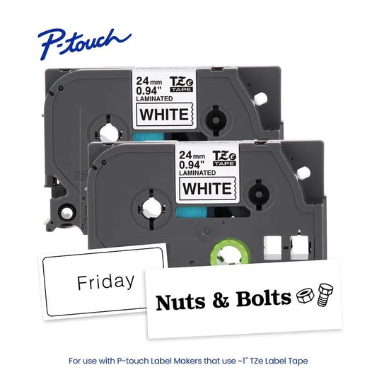 TZe2512PK P-touch Black Print on White Laminated Label Tape