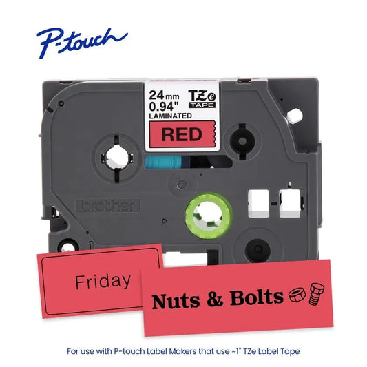 TZe451 P-touch Black Print on Red Laminated Label Tape