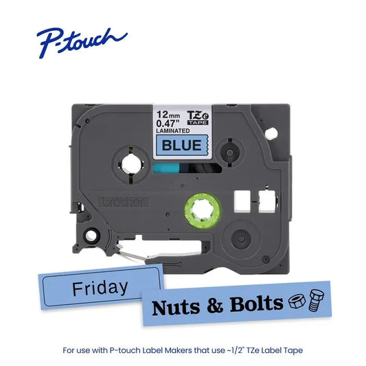 TZe531 P-touch Black Print on Blue Laminated Label Tape