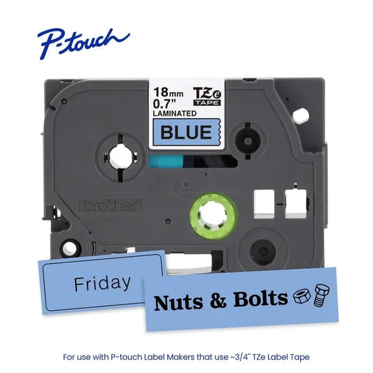 TZe541 P-touch Black Print on Blue Laminated Label Tape