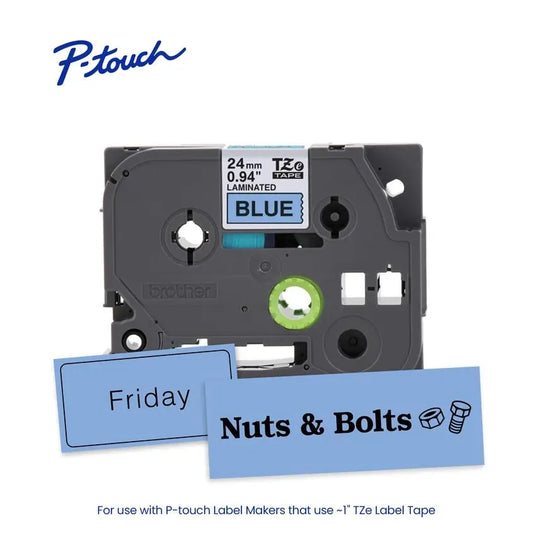 TZe551 P-touch Black Print on Blue Laminated Label Tape