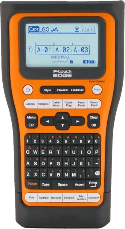 Brother P-touch EDGE PT-E560BTBP Handheld Industrial Label Printer with 6 Tapes