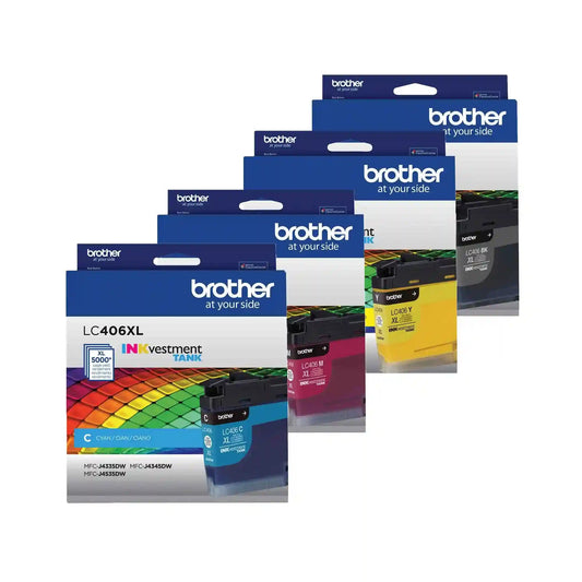 Brother LC406XL4PKBUND Standard-Yield INKvestment Tank Ink Cartridges (4-Pack)