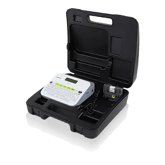 Protective carrying case for P-touch Electronic Labeling Systems PT-D400 Series. Items shown in the carrying case are sold separately.