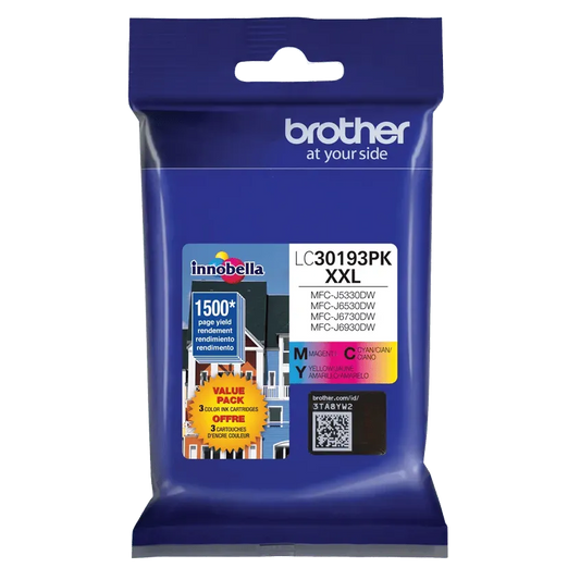 Brother Genuine LC30193PK Super High-yield 3 pack color Ink Cartridges