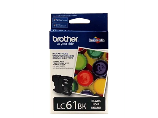 Brother Genuine LC61BK Standard-yield Black Ink Cartridge
