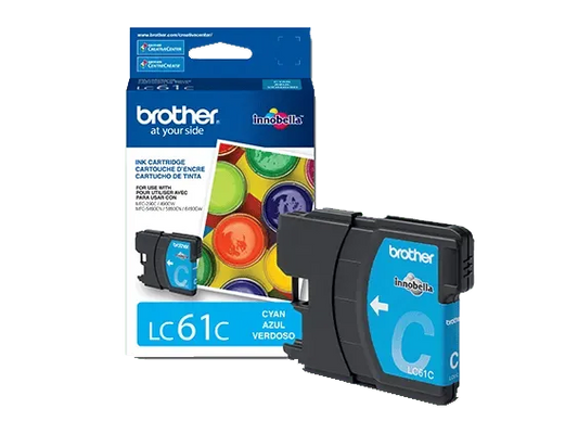 Brother Genuine LC61C Standard-yield Cyan Ink Cartridge