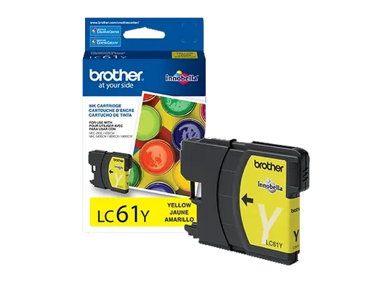 Brother Genuine LC61Y Standard-yield Yellow Ink Cartridge