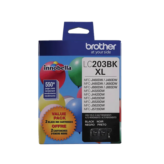 Brother Genuine LC2032PKS High-yield 2 Pack Black Ink Cartridges