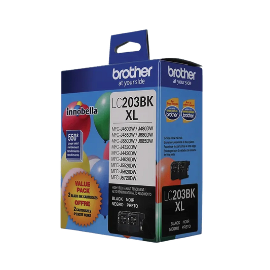 Brother Genuine LC2032PKS High-yield 2 Pack Black Ink Cartridges