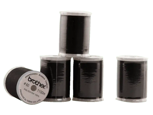 Brother SAEBT999 Black 60 Weight Embroidery Bobbin Thread (5 Spools)