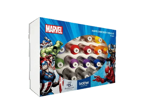 Brother ETPMARV124 Marvel Embroidery Thread Kit (24 Pieces)