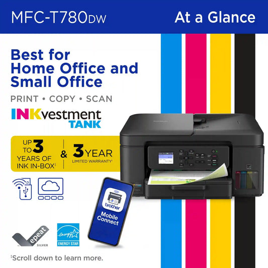 Brother MFC-T780DW Wireless INKvestment Tank Color Inkjet All-in-One Printer with Duplex Printing