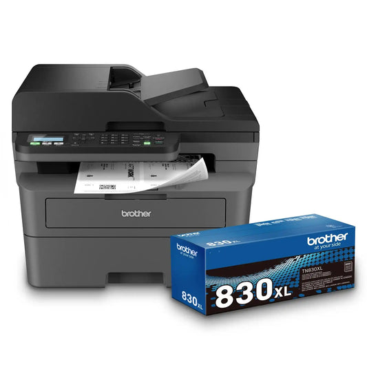 Brother RMFCL2760DW830XLBD Monochrome Laser All-in-One Printer with TN830XL Toner Bundle, Refurbished